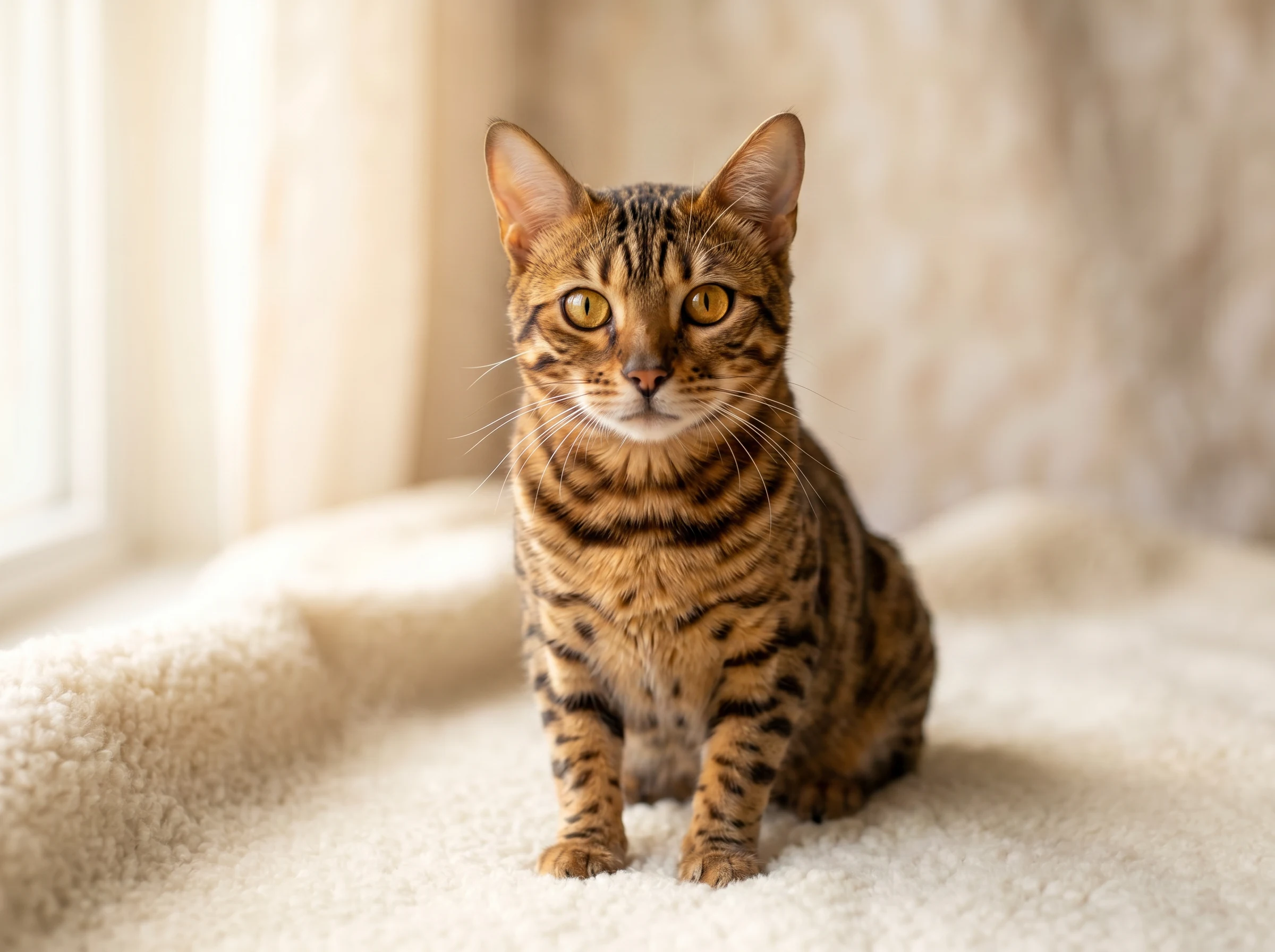 Bengal Kittens | Gulf Cats and Kittens Purebred Bengal cat with striking rosetted coat and amber eyes — WCF and CFA pedigree registered kittens available with free GCC delivery
